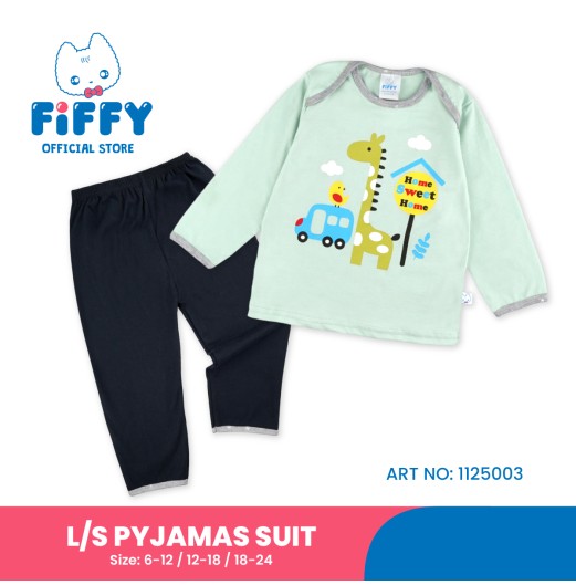 FIFFY HOME SWEET HOME LONG SLEEVE PYJAMAS SUIT BAJU BAYI (1125003)
