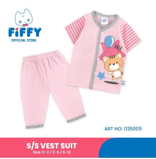 FIFFY HI KITTY SHORT SLEEVE VEST SUIT BAJU BAYI (1125005)