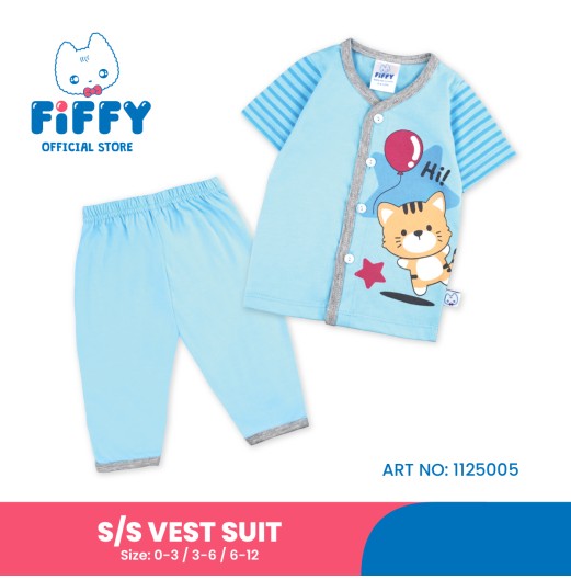 FIFFY HI KITTY SHORT SLEEVE VEST SUIT BAJU BAYI (1125005)