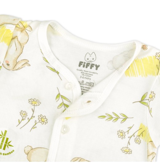 FIFFY BUNNY GARDEN SHORT SLEEVE VEST + LONG PANT SUIT BAJU BAYI (1326001)