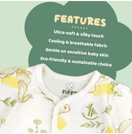 FIFFY BUNNY GARDEN SHORT SLEEVE VEST + LONG PANT SUIT BAJU BAYI (1326001)