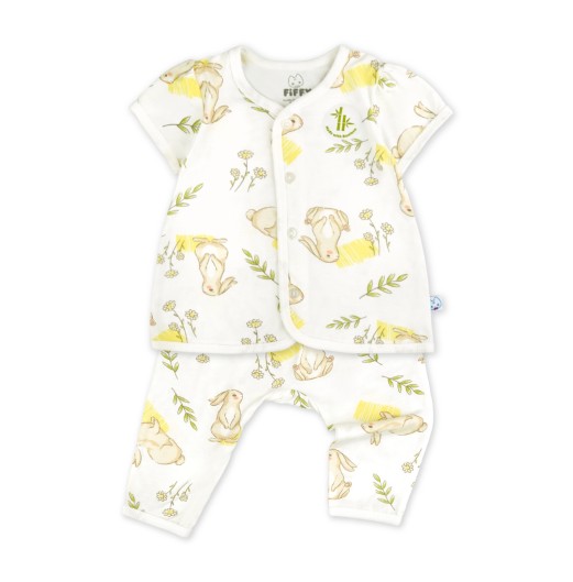FIFFY BUNNY GARDEN SHORT SLEEVE VEST + LONG PANT SUIT BAJU BAYI (1326001)