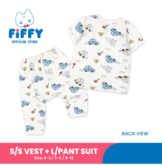 FIFFY CITY DRIVE SHORT SLEEVE VEST + LONG PANT SUIT BAJU BAYI (1326004)
