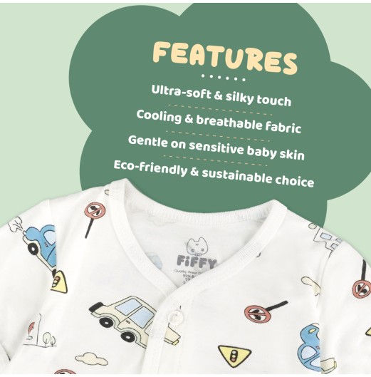 FIFFY CITY DRIVE SHORT SLEEVE VEST + LONG PANT SUIT BAJU BAYI (1326004)