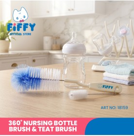 FIFFY ROTARY NURSING BOTTLE BRUSH + TEAT BRUSH BERUS BOTOL (18159)