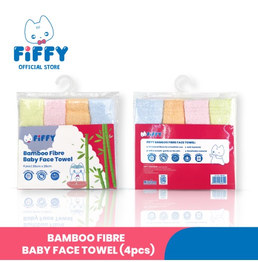 FIFFY BAMBOO FIBER FACE TOWEL (4PCS)
