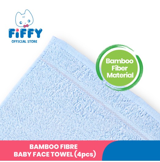 FIFFY BAMBOO FIBER FACE TOWEL (4PCS)