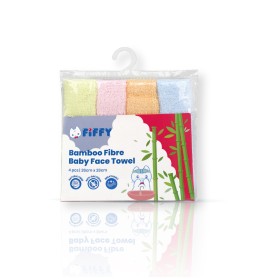 FIFFY TUALA MUKA BAYI BAMBOO FIBER FACE TOWEL (4PCS) (18242)