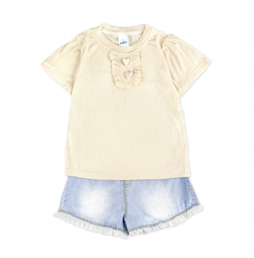 FIFFY DOUBLE HEART BAJU BAYI T-SHIRT SUIT (2325089)