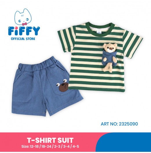 FIFFY POCKET BEAR BAJU BAYI T-SHIRT SUIT (2325090)