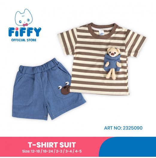 FIFFY POCKET BEAR BAJU BAYI T-SHIRT SUIT (2325090)