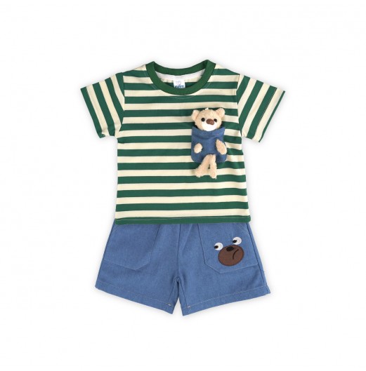 FIFFY POCKET BEAR BAJU BAYI T-SHIRT SUIT (2325090)