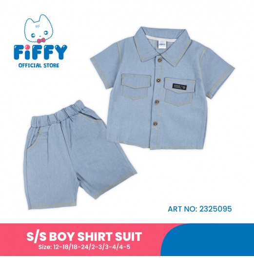 FIFFY DENIM COMMANDER SHORT SLEEVE BOY SHIRT SUIT (2325095)