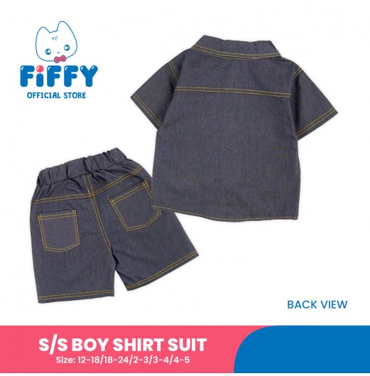 FIFFY DENIM COMMANDER SHORT SLEEVE BOY SHIRT SUIT (2325095)