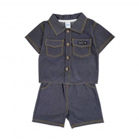 FIFFY DENIM COMMANDER SHORT SLEEVE BOY SHIRT SUIT (2325095)