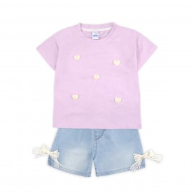 FIFFY HEART DOTS BAJU BAYI T-SHIRT SUIT (2325098)