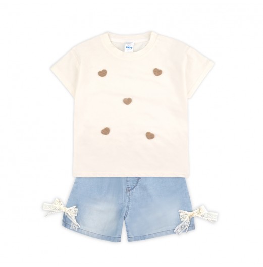 FIFFY HEART DOTS BAJU BAYI T-SHIRT SUIT (2325098)