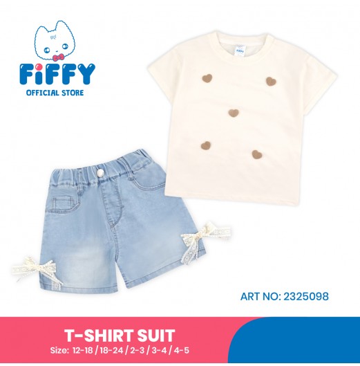 FIFFY HEART DOTS BAJU BAYI T-SHIRT SUIT (2325098)