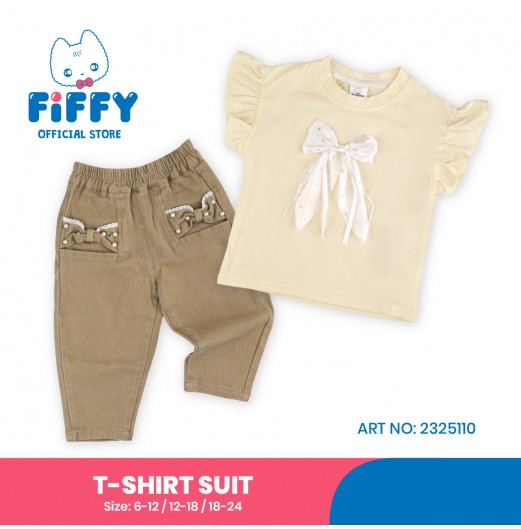 FIFFY BIG RIBBON BAJU BAYI T-SHIRT SUIT (2325110)
