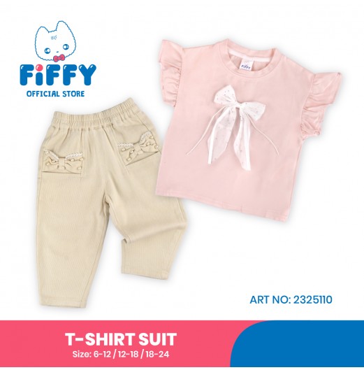 FIFFY BIG RIBBON BAJU BAYI T-SHIRT SUIT (2325110)
