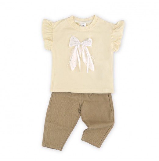 FIFFY BIG RIBBON BAJU BAYI T-SHIRT SUIT (2325110)