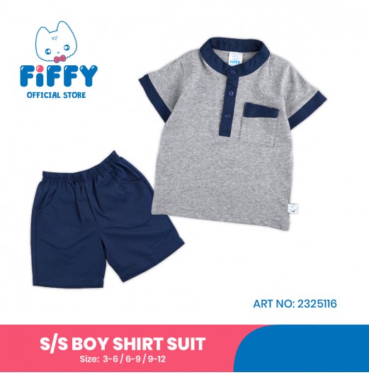 FIFFY SMART CASUAL BAJU BAYI SHORT SLEEVE BOY SHIRT SUIT (2325116)