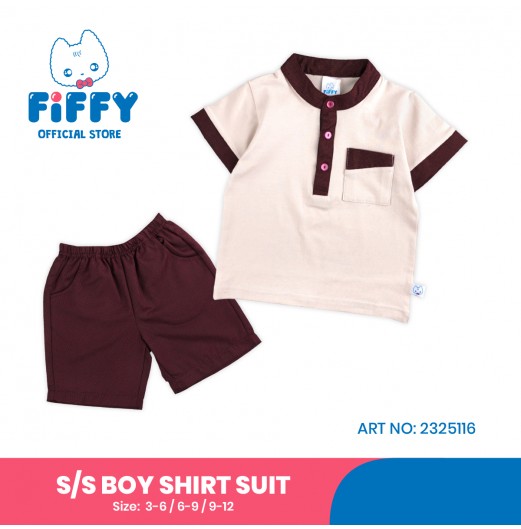 FIFFY SMART CASUAL BAJU BAYI SHORT SLEEVE BOY SHIRT SUIT (2325116)