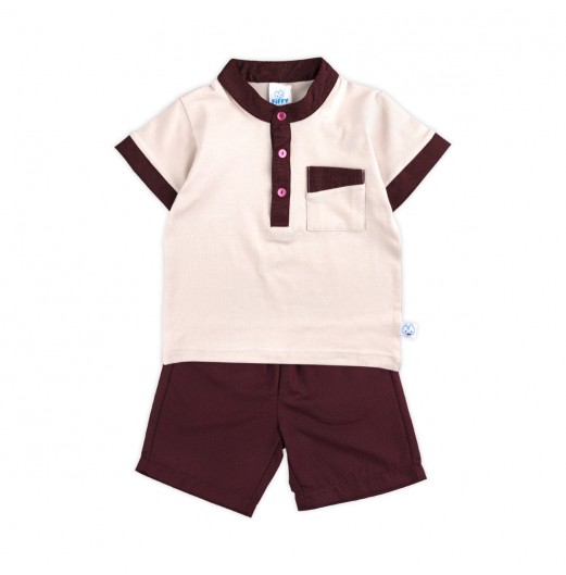 FIFFY SMART CASUAL BAJU BAYI SHORT SLEEVE BOY SHIRT SUIT (2325116)