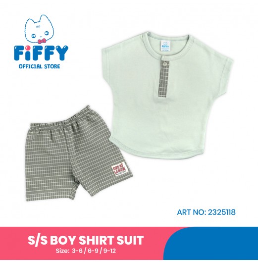 FIFFY COOL BAJU BAYI SHORT SLEEVE BOY SHIRT SUIT (2325118)