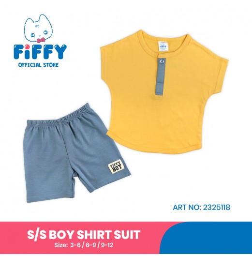 FIFFY COOL BAJU BAYI SHORT SLEEVE BOY SHIRT SUIT (2325118)