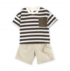 FIFFY STRIPE SCOUT BAJU BAYI T-SHIRT SUIT (2325136)