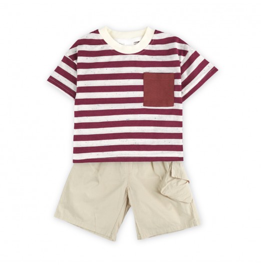 FIFFY STRIPE SCOUT BAJU BAYI T-SHIRT SUIT (2325136) FIFFY STRIPE SCOUT BAJU BAYI T-SHIRT SUIT (2325136)