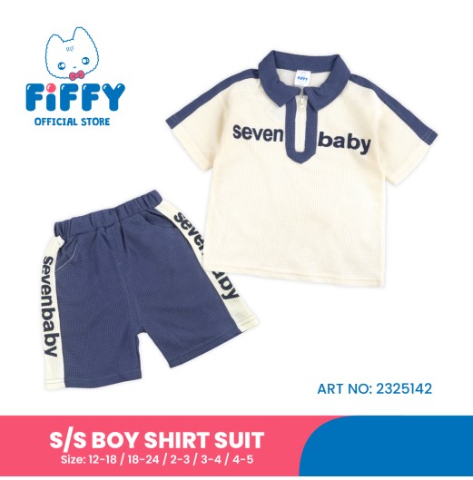 FIFFY SEVEN BABY SHORT SLEEVE BOY SHIRT SUIT BAJU BAYI (2325142)