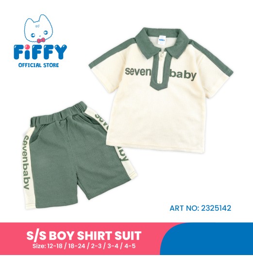 FIFFY SEVEN BABY SHORT SLEEVE BOY SHIRT SUIT BAJU BAYI (2325142)