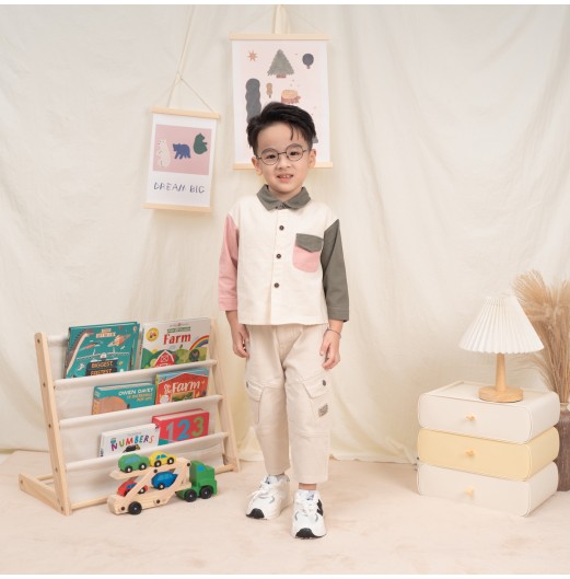 FIFFY COLOUR BLOCK LONG SLEEVE BOY SHIRT SUIT BAJU BAYI (2325147)