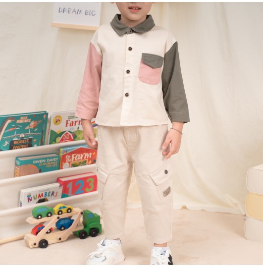 FIFFY COLOUR BLOCK LONG SLEEVE BOY SHIRT SUIT BAJU BAYI (2325147)