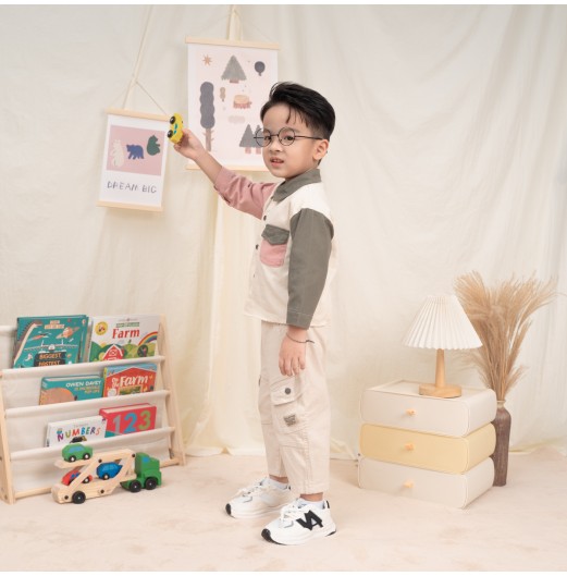 FIFFY COLOUR BLOCK LONG SLEEVE BOY SHIRT SUIT BAJU BAYI (2325147)