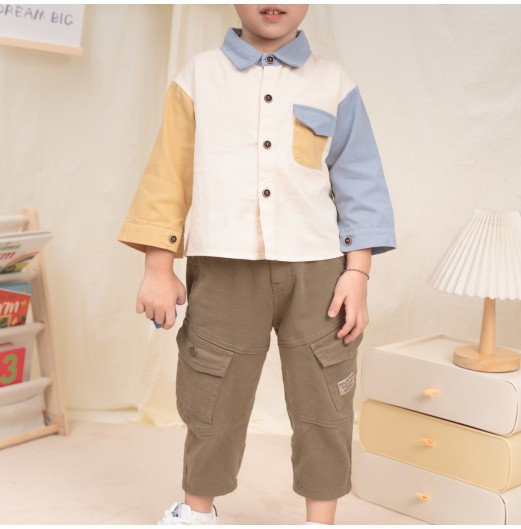 FIFFY COLOUR BLOCK LONG SLEEVE BOY SHIRT SUIT BAJU BAYI (2325147)