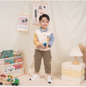 FIFFY COLOUR BLOCK LONG SLEEVE BOY SHIRT SUIT BAJU BAYI (2325147)