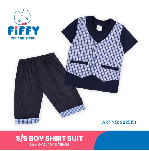 FIFFY SMART VEST SHORT SLEEVE BOY SHIRT SUIT BAJU BAYI (2325151)