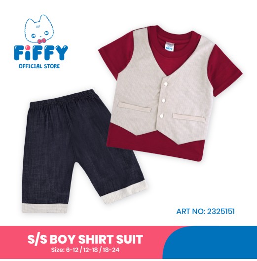 FIFFY SMART VEST SHORT SLEEVE BOY SHIRT SUIT BAJU BAYI (2325151)