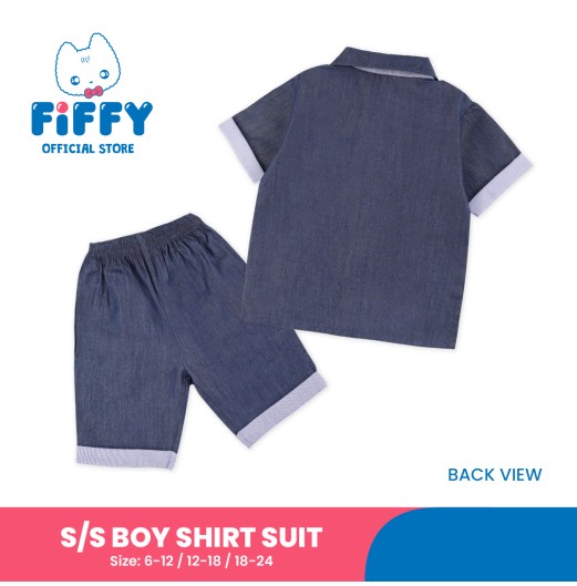 FIFFY CARROT DENIM SHORT SLEEVE BOY SHIRT SUIT BAJU BAYI (2325152)