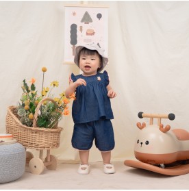 FIFFY BUNNY DENIM BLOUSE SUIT BAJU BAYI (2325154)