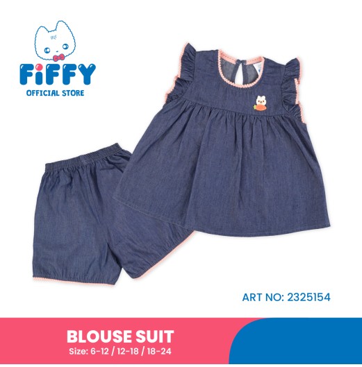 FIFFY BUNNY DENIM BLOUSE SUIT BAJU BAYI (2325154)