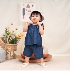 FIFFY BUNNY DENIM BLOUSE SUIT BAJU BAYI (2325154)