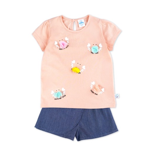 FIFFY FLOWER CRAB T-SHIRT SUIT BAJU BAYI (2325157) FIFFY FLOWER CRAB T-SHIRT SUIT BAJU BAYI (2325157)