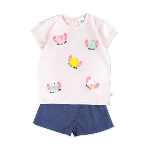FIFFY FLOWER CRAB T-SHIRT SUIT BAJU BAYI (2325157) FIFFY FLOWER CRAB T-SHIRT SUIT BAJU BAYI (2325157)