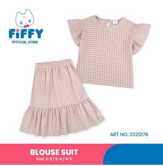 FIFFY GINGHAM RUFFLE BLOUSE SUIT BAJU BAYI (2325178)