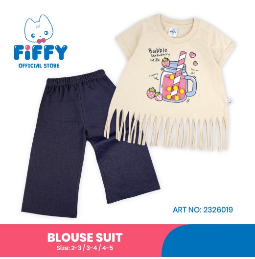 FIFFY BUBBLE STRAWBERRY MILK BLOUSE SUIT BAJU BAYI (2326019) FIFFY BUBBLE STRAWBERRY MILK BLOUSE SUIT BAJU BAYI (2326019)