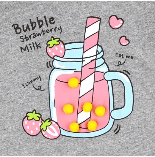 FIFFY BUBBLE STRAWBERRY MILK BLOUSE SUIT BAJU BAYI (2326019) FIFFY BUBBLE STRAWBERRY MILK BLOUSE SUIT BAJU BAYI (2326019)